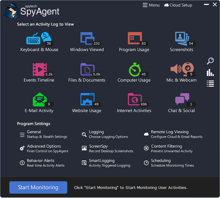 Worried about how others are using your computer? SpyAgent is the ultimate all-in-one, computer monitoring solution that can log all keystrokes, emails, websites, applications, internet connections, chats, emails, and more - invisibly.