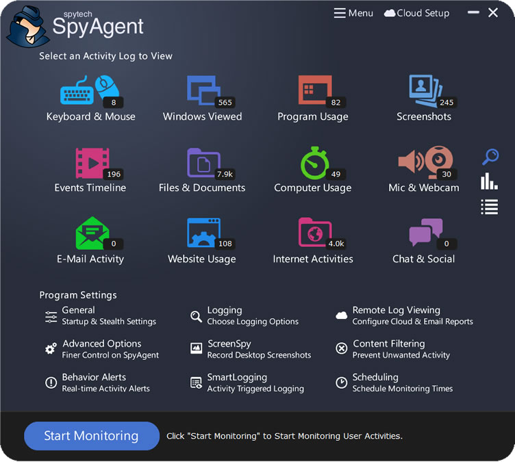 Spytech, SpyAgent, Computer Monitoring, Spy Software, Keystroke Logger, Activity Recorder, Activity Logger, Keylogger, Internet Monitor